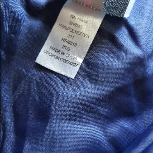 Rare Editions Navy Faux Fur Shrug (3T & 4T) - Picture 4 of 5